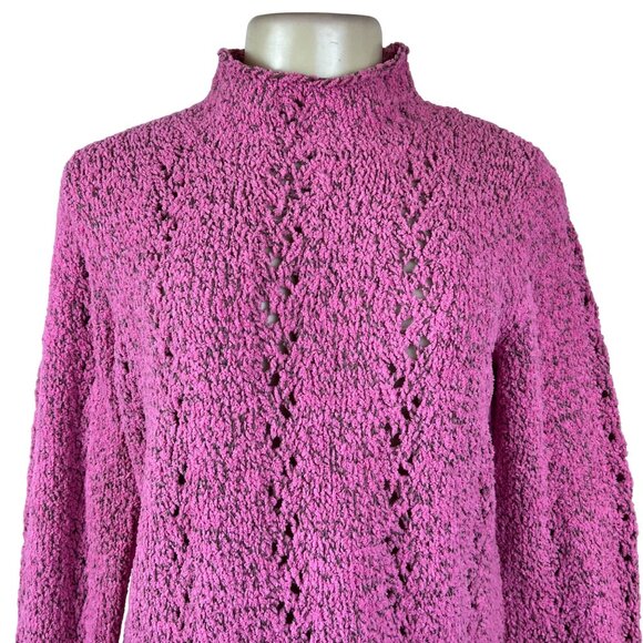 Sigrid Olsen Women’s Pink Textured Knit Pullover Sweater Size M - New - Picture 4 of 8